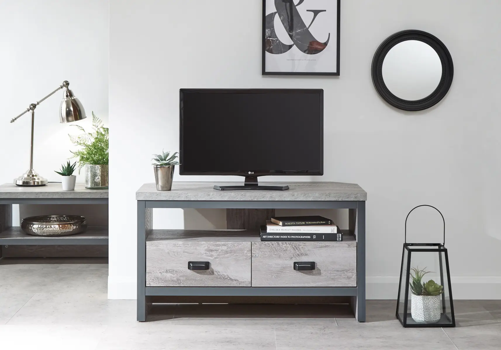 Grey tv unit
