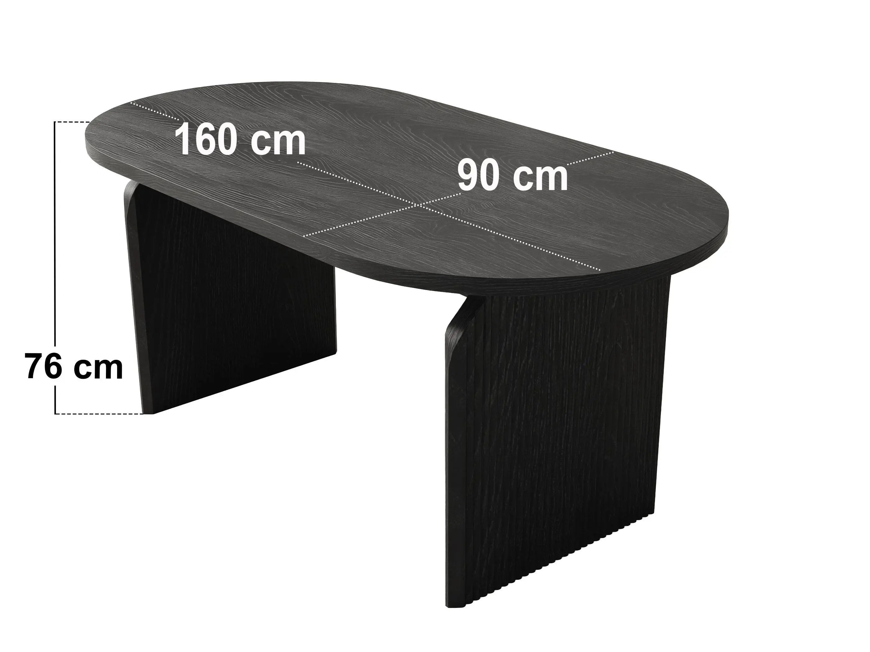 Dimensions diagram for SOLACE+CO Varm & Cyra Black Dining Table Set with Beige Chenille Chairs Table + 4 Chairs