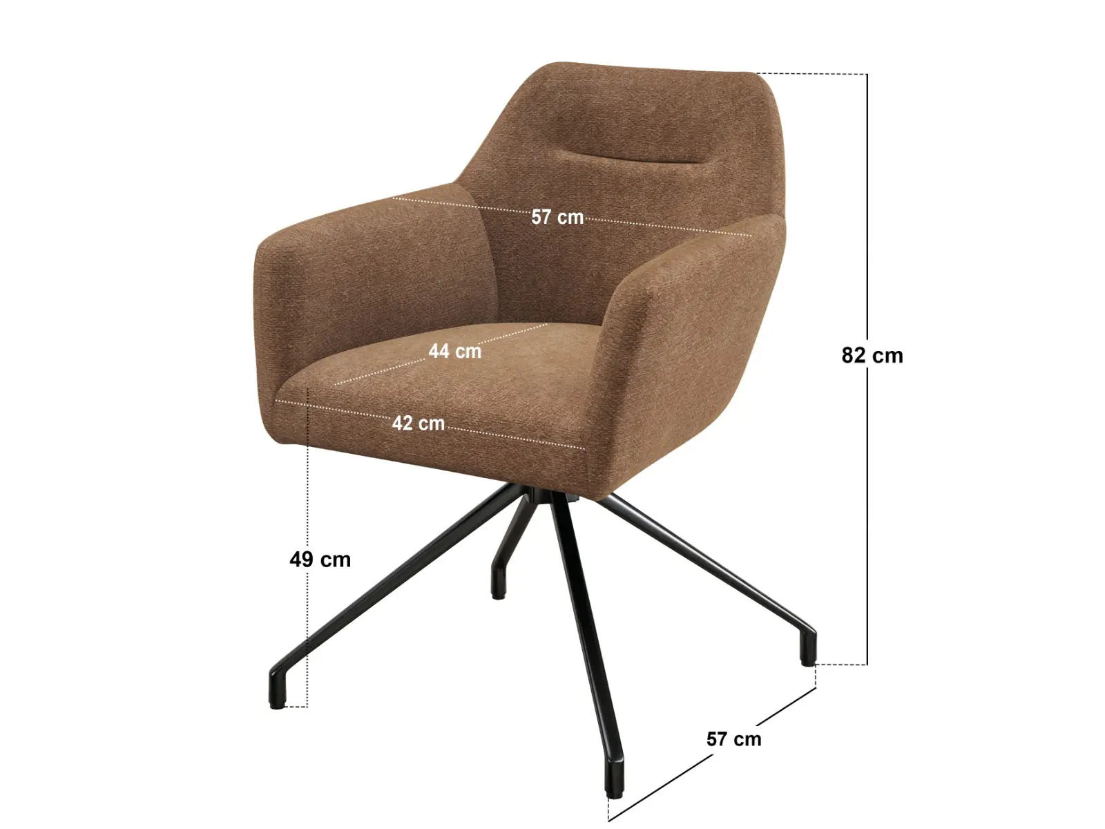 Dimensions diagram for SOLACE+CO Lexi & Isla Dining Set - Extendable Table with 4 Swivel Chairs