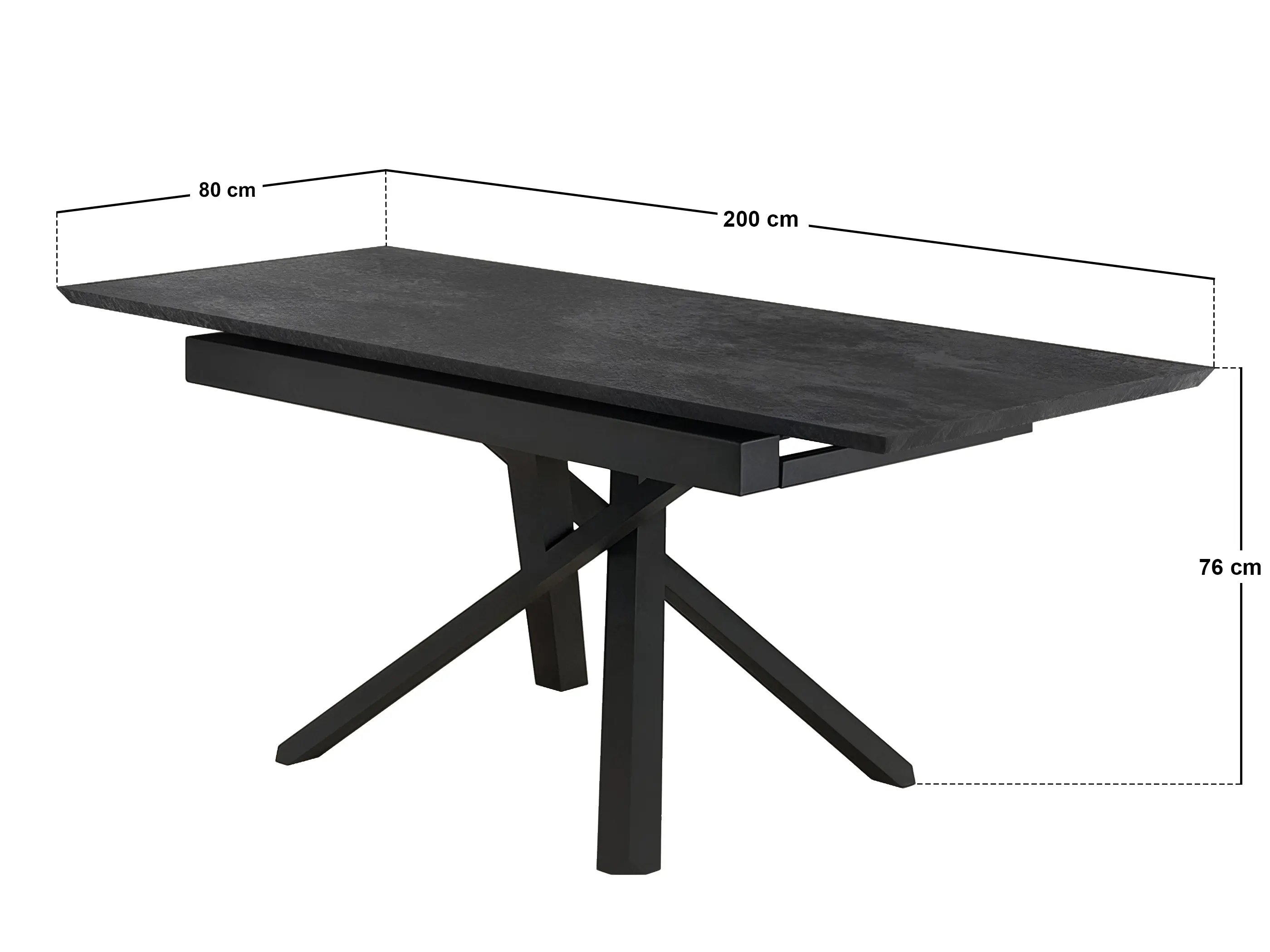 Dimensions diagram for SOLACE+CO Lexi & Isla Dining Set - Extendable Table with 4 Swivel Chairs Brown Fabric