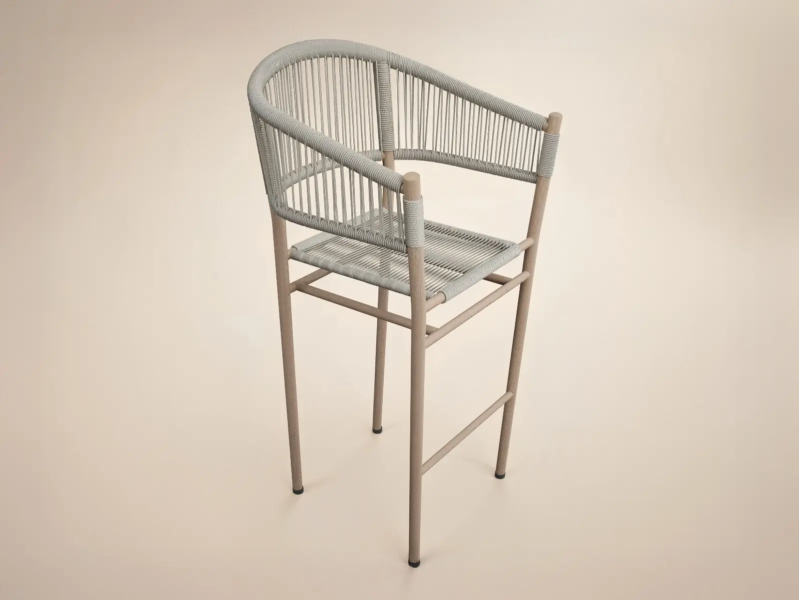 Dimensions diagram for SOLACE+CO Hana Round Table & Lita Chairs Garden Bar Set White