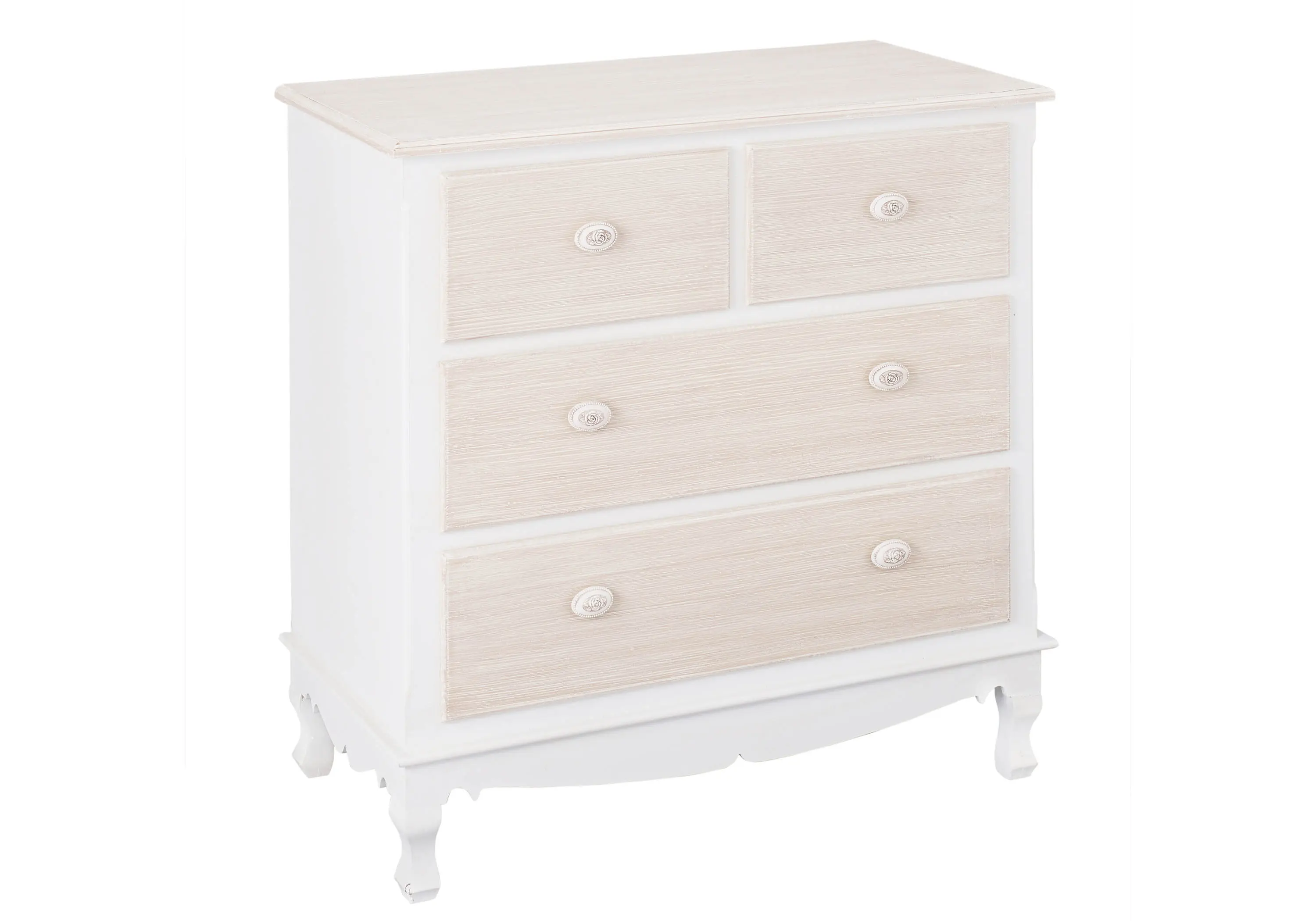 White chest of drawers with 4 drawers