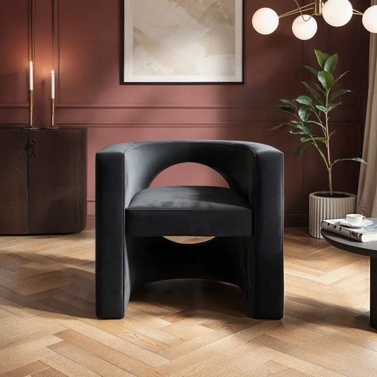 SOLACE+CO Leela Modern Velvet Accent Chair