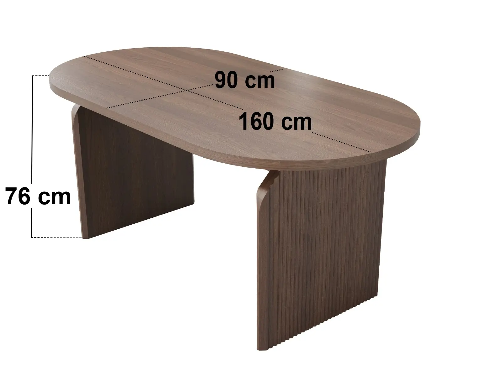 Dimensions diagram for SOLACE+CO Varm & Estella Dining Table with Velvet Chairs- Table + 4 Chairs- Brown