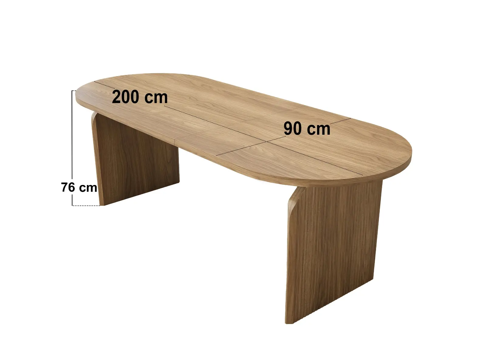 Dimensions diagram for SOLACE+CO Varm & Cyra 4 to 8 Seater Extending Dining Table Set with Beige Chenille Chairs Table + 8 Chairs-Oak