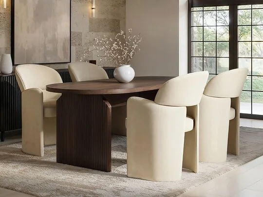 SOLACE+CO Varm & Estella Dining Table with Velvet Chairs