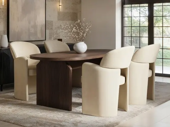 SOLACE+CO Varm & Estella Dining Table with Velvet Chairs