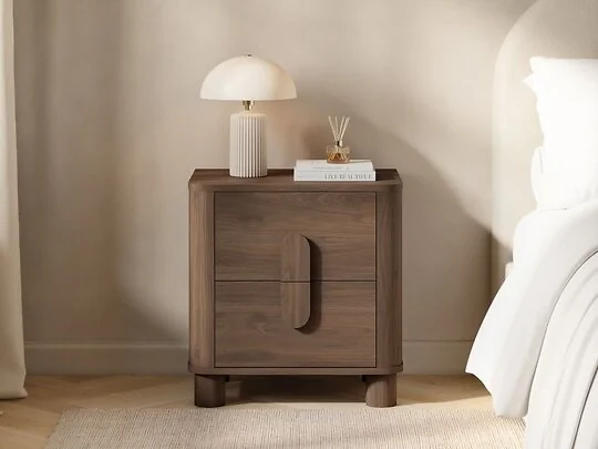 SOLACE+CO Remington curved 2 drawer bedside table