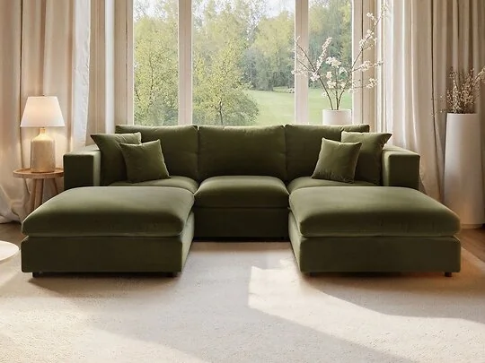 SOLACE+CO Asher U Shape Corner Sofa Bundle