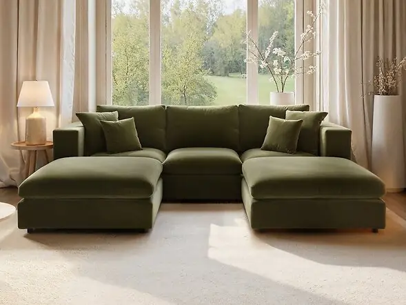 SOLACE+CO Asher U Shape Corner Sofa Bundle