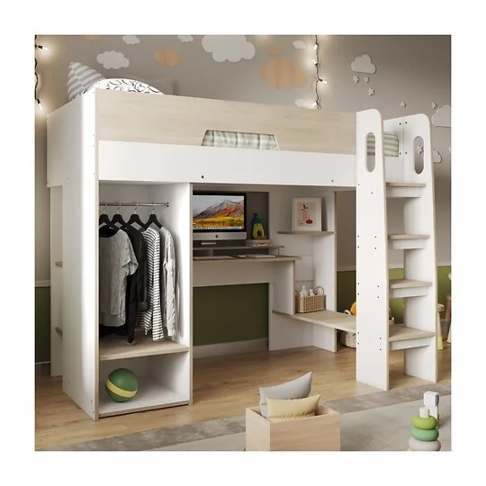 Flair Coco gaming high sleeper with desk and wardrobe