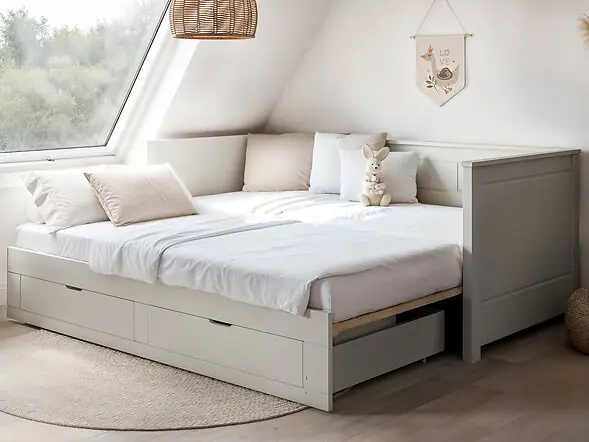 Noomi Iris Daybed with Trundle White (FSC-Certified)