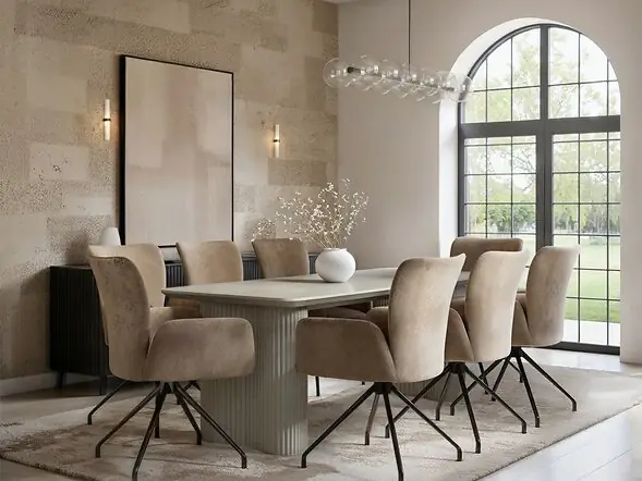 SOLACE+CO Zoya Dining Table with Kora Chairs Set