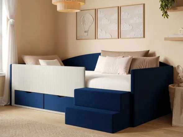 Flair Elisa Velvet Storage Low Sleeper Bed with Beige Cord