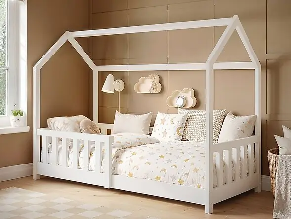 Flair Explorer Shorty Play House Floor Bed White Wooden