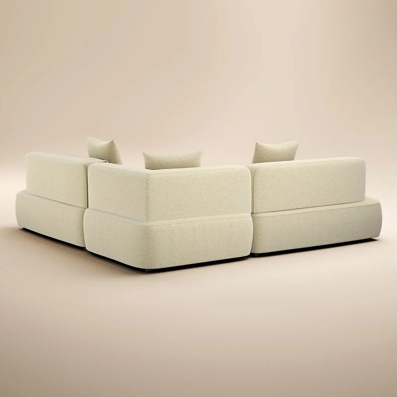 SOLACE+CO Luna Large Corner 5 Seater Sofa Cream Chenille image 5