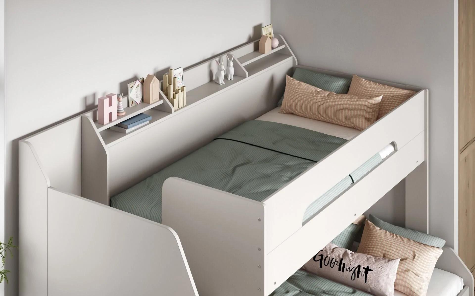 Flair Slick Staircase Triple Bunk Bed White