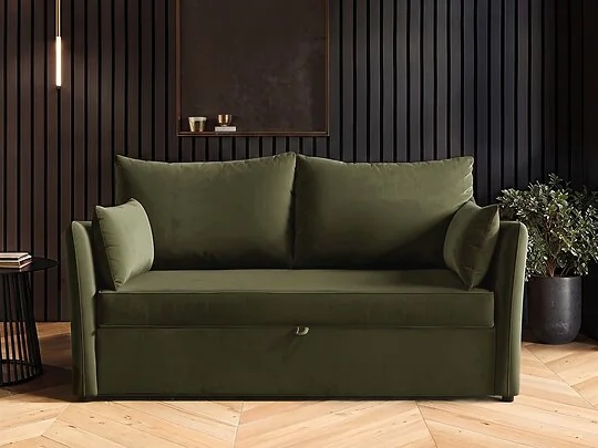 SOLACE+CO Skyler 2 Seater Sofa Bed Velvet Khaki Green