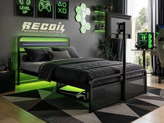 Recoil Panther black metal gaming TV bed
