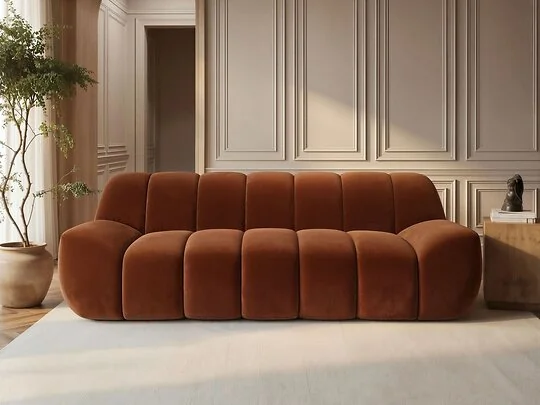 SOLACE+CO Macy Large 3 Seater Velvet Sofa
