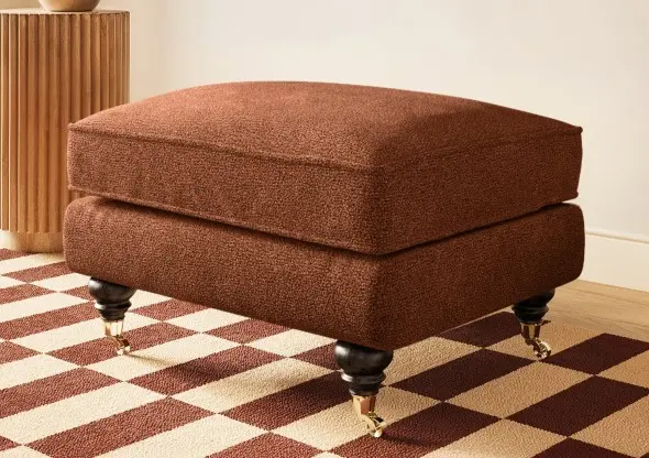 SOLACE+CO Addison Footstool with Caster Legs