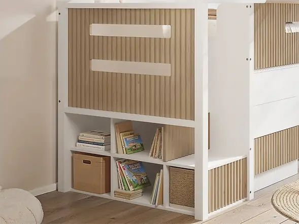 Flair Luca Mid Sleeper Cabin Bed with Drawers and Storage White