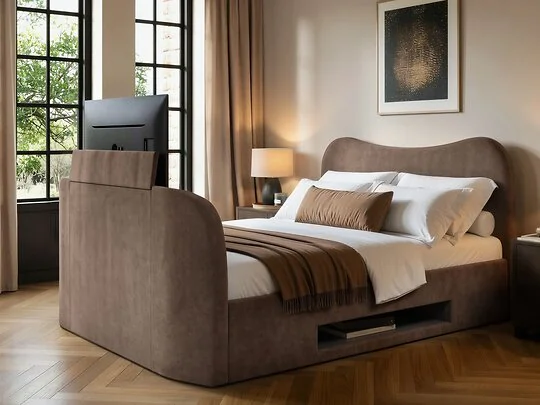 SOLACE+CO Claybourne TV Ottoman Bed with Side Lift Storage