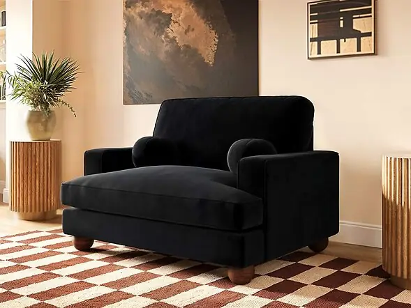 SOLACE+CO Addison Loveseat Black Velvet