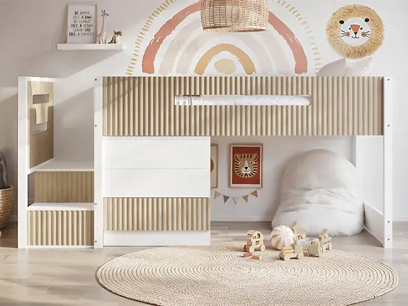 Flair Luca Mid Sleeper with 3 Drawer Chest Ribbed