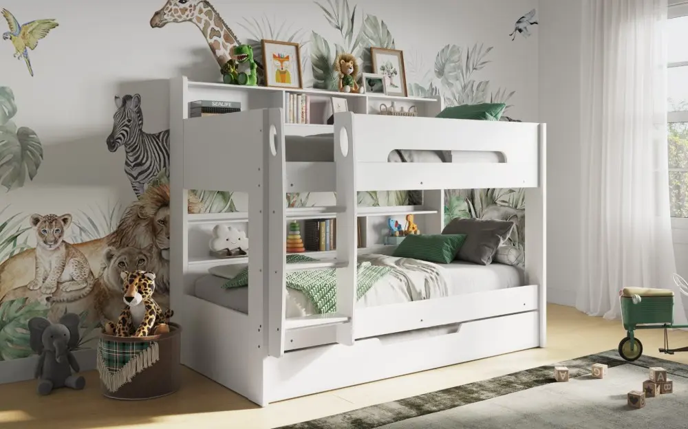 Flair Interstellar Bunk Bed White With Optional Trundle