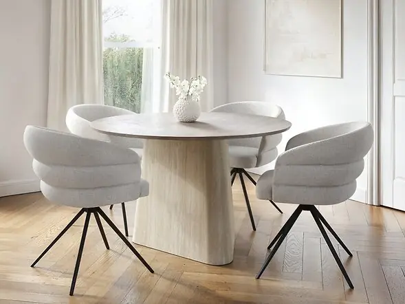 SOLACE+CO Elin Dining Table with Eira Chairs Set of 4