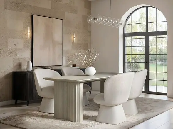 SOLACE+CO Zoya Dining Table with Aiko Chairs Set