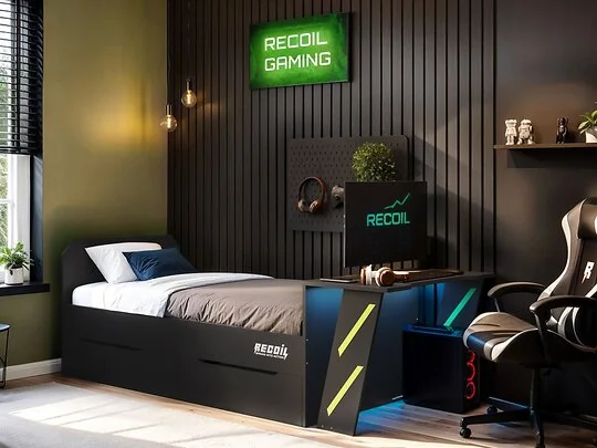 Recoil Alister gaming single bed with desk - view 3