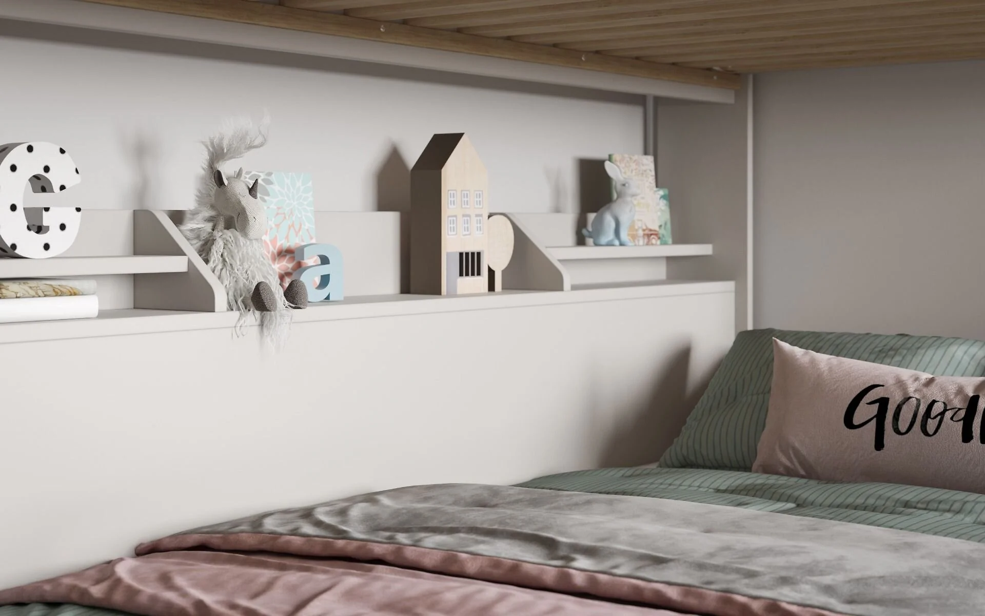 Flair Slick Staircase Triple Bunk Bed White