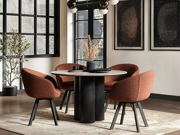 SOLACE+CO Deko Dining Table with Vito Chairs Set of 4