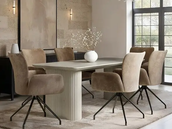 SOLACE+CO Zoya Dining Table with Kora Chairs Set
