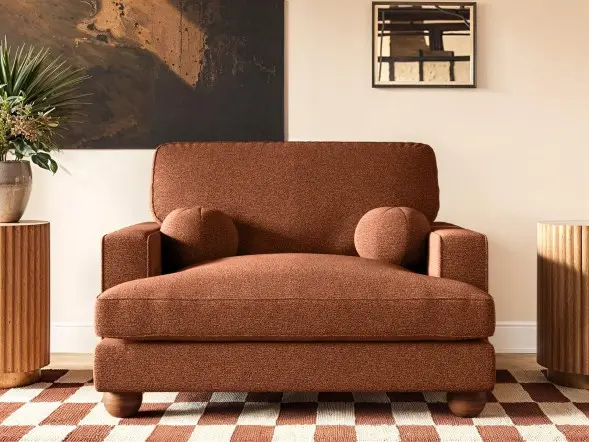 SOLACE+CO Addison Loveseat Burnt Orange Chenille