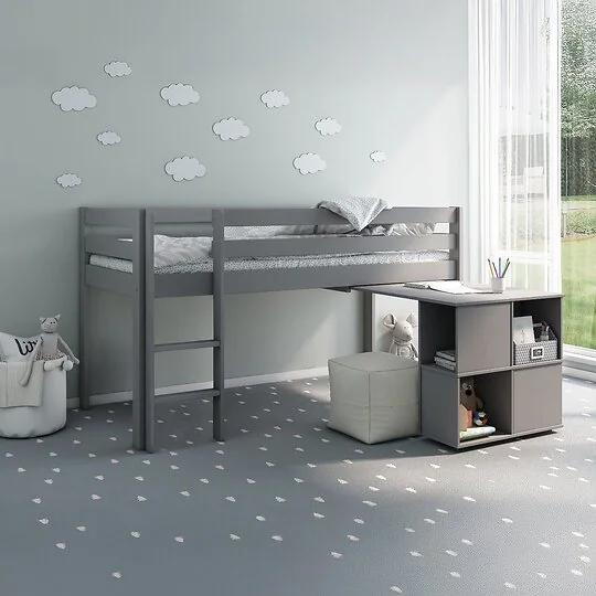 Noomi Nora Workstation Mid Sleeper Bed Solid Wood (FSC-Certified)
