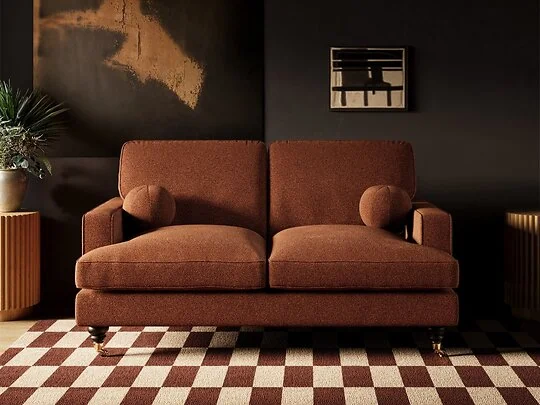 SOLACE+CO Addison 2 Seater Burnt Orange Chenille Sofa