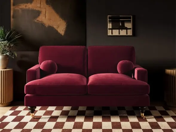 SOLACE+CO Addison 2 Seater Sofa with Caster Legs
