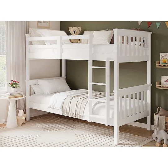 Flair Cypress white solid pine bunk bed