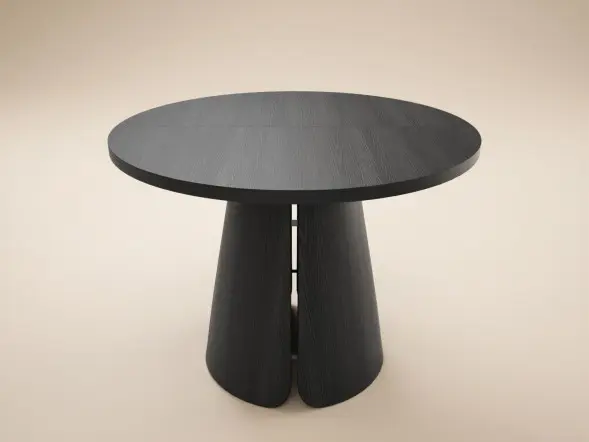SOLACE+CO Ebony black extendable dining table closed at 100cm