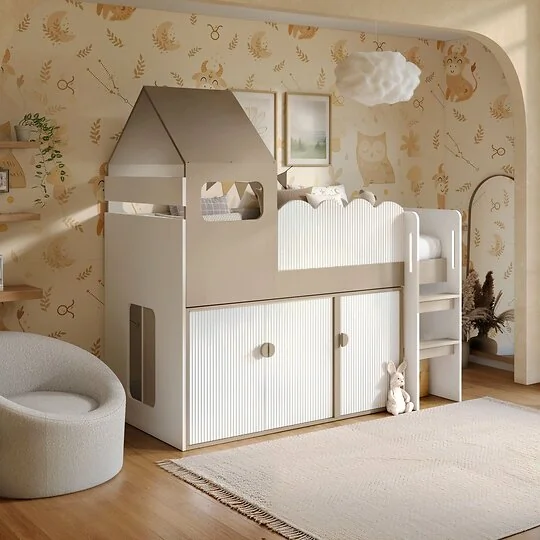 Flair Calista ribbed house mid sleeper with storage