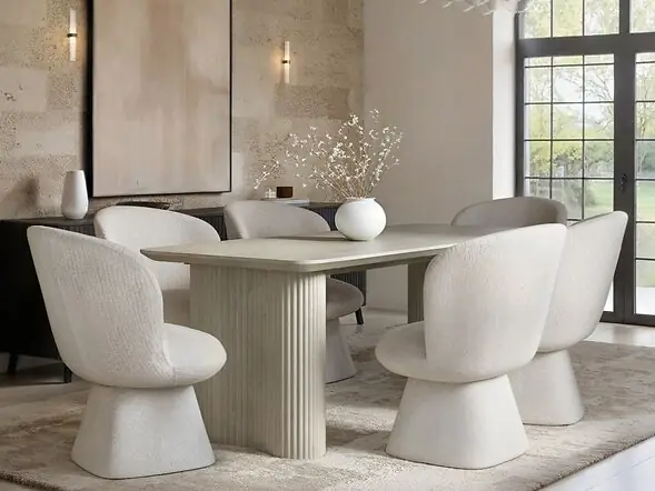 SOLACE+CO Zoya Dining Table with Aiko Chairs Set