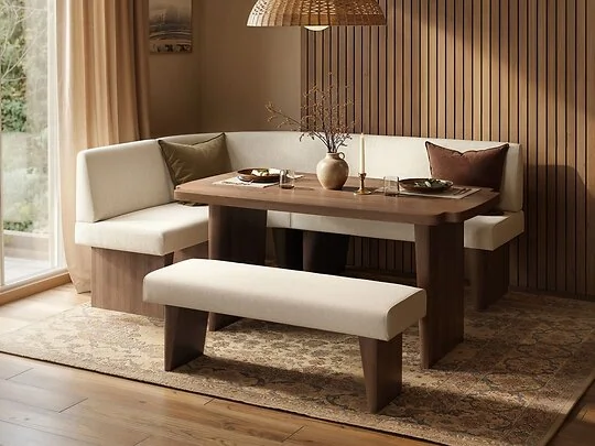 SOLACE+CO Nolan Dining Table Curved Edge and Seating Set