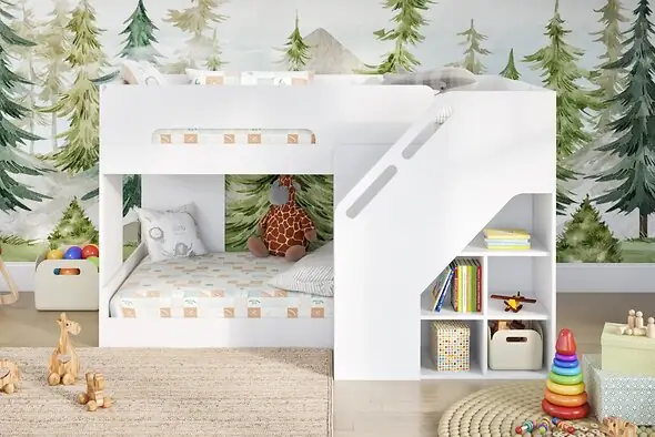 Flair Phobo Staircase Low Bunk White
