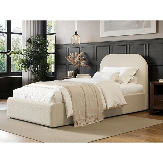 Flair Alba single ottoman bed with curved headboard