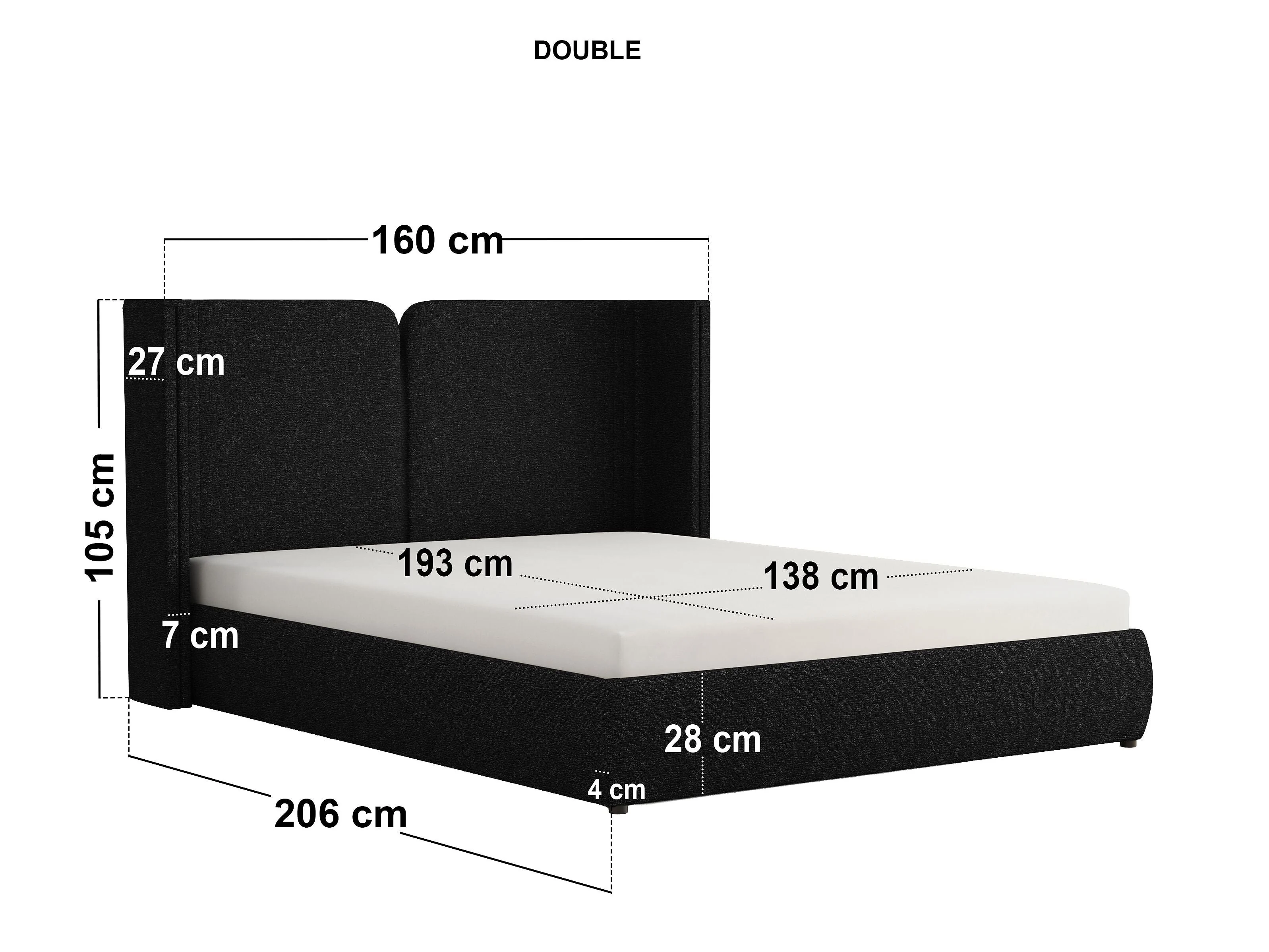 SOLACE+CO Lumen Ottoman Bed with LED Winged Headboard – view 7