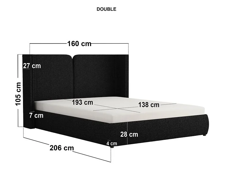 SOLACE+CO Lumen Ottoman Bed with LED Winged Headboard – view 7