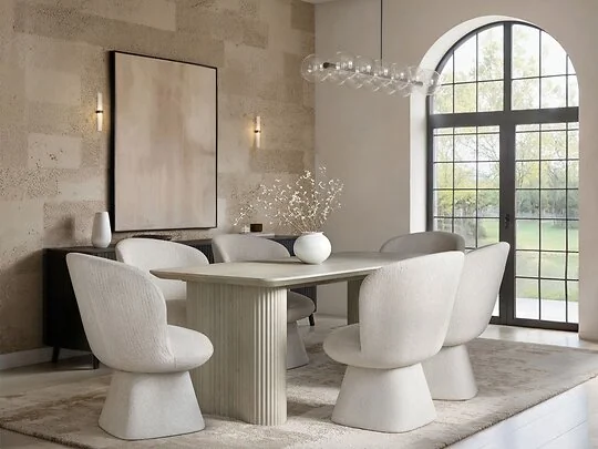 SOLACE+CO Zoya Dining Table with Aiko Chairs Set